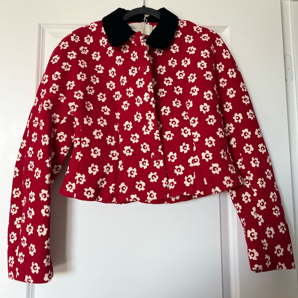 NWT Tory Burch Runway FLOWER STENCIL BOUCLÉ JACKET 8 $1,598 - Picture 13 of 16
